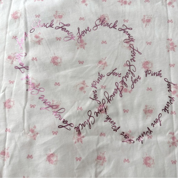 NWT 🌸PINK x LoveShackFancy🌸 Short Sleeve White Oversized Floral Tee Size S - Picture 11 of 13